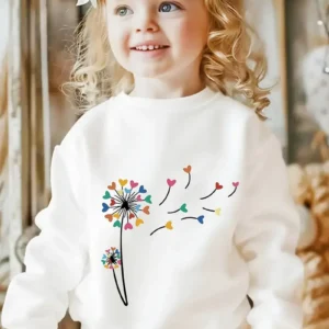 Kids Colorful Dandelion Graphic Sweatshirt