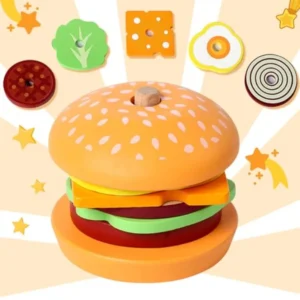 Montessori Wooden Burger Stacking Toy